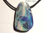 147ct!  BOULDER OPAL PENDANT RED GREEN/TURQUISE-BLUE