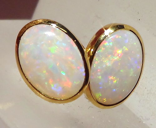 18K/750 gold Earring mit GEM Opal Red-Green